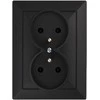 Gniazdo Lizdas Dvigubas kištukinis lizdas 2x2P+Z Pearl, 16A, 250V, PT-6 P, juodas