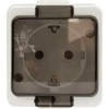 Gniazdo Lizdas Vienas lizdas 2P+Z SCHUKO atsparus purslams su dūmų sklende IP44, SMART, baltas