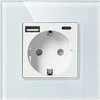 Gniazdo Lizdas Vienas lizdas 2P+Z, Schuko, USB-A + USB-C, išvestis 5VDC maks. 3A, baltas