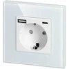 Gniazdo Lizdas Vienas lizdas 2P+Z, Schuko, USB-A + USB-C, išvestis 5VDC maks. 3A, baltas