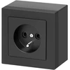 Orno Lizdas pojedyncze n/t 2P+Z Malta, 16 A, 250 V, NT-16M, juoda mat