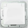 Gniazdo Lizdas Lizdas su 2P+Z apsauga nuo vandens purslų su atvartu, Pearl, 16A, 250V, PT-16PH, baltas