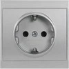 Gniazdo Lizdas Lizdas su 2P+Z lizdu, Schuko Luna, 16A, 250V, PT-17L, sidabrinis