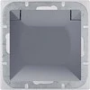 Gniazdo Lizdas Lizdas su 2P+Z Schuko apsauga nuo vandens purslų su atvartu, Pearl, 16A, 250V, PT-17PH, antracito spalvos