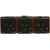 Gniazdo Lizdas Trigubas lizdas 3x 2P+Z SCHUKO atsparus purslams su dūmų sklende IP44, SMART, rudas