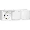 Gniazdo Lizdas Trigubas lizdas 3x 2P+Z SCHUKO atsparus vandeniui su atvartu, IP44, SMART, baltas