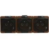Gniazdo Lizdas Trigubas lizdas 3x2P+Z atsparus vandeniui su dūmų sklende IP44, SMART, rudas