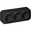 Orno Lizdas „ToDo“ trigubas lizdas 2P+Z IP20, 16A, 230V AC, juodas, 10 vnt.
