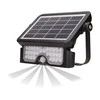 LUX LED 5W, saulės energija varomas prožektorius su judesio jutikliu 500lm, IP65, 4000K, 2x1500mAh, juodas