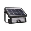 LUX LED 5W, saulės energija varomas prožektorius su judesio jutikliu 500lm, IP65, 4000K, 2x1500mAh, juodas
