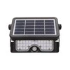 LUX LED 5W, saulės energija varomas prožektorius su judesio jutikliu 500lm, IP65, 4000K, 2x1500mAh, juodas