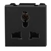 Orno NOEN UK, modulinis lizdas 45x45mm 3 kontaktų daugiafunkcis, 10A, 250V, juodas