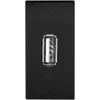 Orno NOEN USB data, modulinis lizdas 22,5x45 mm USB data 2.0, kaiščiai, juodi