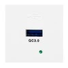 Orno NOEN USBQ, 45x45 mm modulinis prievadas su USB greito įkrovimo įkrovikliu 3A/5V; 2A/9V; 1.5A/12V, baltas
