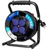 Orno Profesionalus kabelio būgnas IP44, 4 lizdai 2P + Z, alyvai atsparus guminis kabelis, H07RN-F 3x2,5mm ?, ilgis 20m, unikalus CUBE stovas, FIXED LIZDAI, šiluminė apsauga, srovės grandinės dangteliai.
