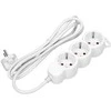 Orno Przedłużacz 3 krypčių prailgintuvas 2P+Z (Schuko), 5m H05VV-F 3x1.5mm2, Imax=16A, plokščias kištukas, baltas