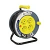 Orno Przedłużacz MINI prailginimo kabelio ritė, 4 lizdai 2P+Z, metalinis stovas, PVC H05VV-F 3x1mm?, ilgis 15m, žalia