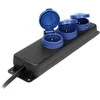 Orno Przedłużacz Dirbtuvių prailgintuvas, atsparus vandens purslams, IP44, 3 lizdai 2P+Z schuko, guminis kabelis, H05RR-F 3x1,5mm², ilgis 3m