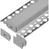 Orno Rinkinys: Komplektas: aliuminio profilis LED juostoms, 2000 x 55,8 x 12,5 mm, paviršinis montavimas, sidabrinis, matinis dangtelis, 4 galiniai dangteliai