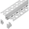 Orno Rinkinys: Komplektas: aliuminio profilis LED juostoms, 2000 x 47,7 x 11,9 mm, įleidžiamas, baltas, opalo spalvos dangtelis, 4 galiniai dangteliai