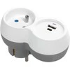 Orno Rozgałęźnik Skirstytuvas 2P+Z, USB-A+C, baltai pilkas