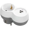Orno Rozgałęźnik Skirstytuvas 2P+Z, USB-A+C, schuko, baltai pilkas
