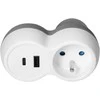 Orno Rozgałęźnik Skirstytuvas 2P+Z, USB-A+C, baltai pilkas