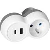 Orno Rozgałęźnik Skirstytuvas 2P+Z, USB-A+C, baltai pilkas