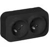 Orno Dvigubas „ToDo“ lizdas 2x2P+Z, 16A/230VAC, IP20, juodas