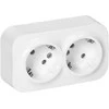 Orno „ToDo“ dvigubas lizdas 2x2P+Z, 16A/230VAC, IP20, Schuko, baltas, 10 vnt.