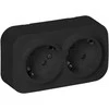 „ToDo“ dvigubas lizdas 2x2P+Z, 16A/230VAC, IP20, Schuko, juodas