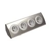 Orno Lizdas Virtuvės baldų lizdas 4x2P+Z, tvirtinimas Velcro lipdukais, INOX