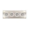 Orno Lizdas Virtuvės baldų lizdas 4x2P+Z, tvirtinimas Velcro lipdukais, INOX