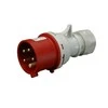 Wtyczka Kištukas SEZ, 5x16A, IP44, 400V, Pilkas/Raudonas