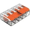 Orno Złączka „Wago“ 5 takelių jungtis, modelis: 221-415, nuo 0,20 iki 4,00 mm², 10 vnt.
