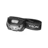 Orno Pakraunamas LED žibintas ant galvos VIRONE, 3W, 120lm, pakraunamas USB, juodos sp
