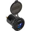 Peiying USB+USB tipo C automobilinis įkroviklis su greito įkrovimo funkcija, maitinimo tiekimu ir įtampos matuokliu 63W