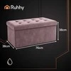 Pilkas aksominis pufas 76x38x38cm Ruhhy 26130