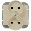 Plastrol Lizdas wtyczkowe podwójne -onyx- p/t 2x2p+su 16a ,250v do systemu ramkowego, beż