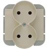Plastrol Lizdas wtyczkowe podwójne -onyx- p/t 2x2p 16a ,250v do systemu ramkowego, beż