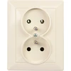 Plastrol Dvigubas įleidžiamas lizdas su įžeminimu, 2x2p+uz, 16A, 250V