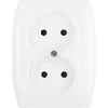 Plastrol Lizdas kištukinis dvigubas p/t 2x2p, 16A, 250V komplektas