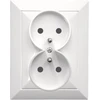Plastrol Dvigubas įleidžiamas lizdas su įžeminimu, 2x2p+uz, 16A, 250V
