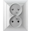 Plastrol Dvigubas įleidžiamas lizdas su įžeminimu, 2x2p+uz, 16A, 250V