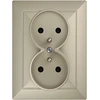 Plastrol Dvigubas įleidžiamas lizdas su įžeminimu, 2x2p+uz, 16A, 250V