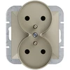 Plastrol Lizdas wtyczkowe podwójne -perła- p/t 2x2p+su 16a, 250v do systemu ramkowego, satyna