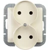 Plastrol Lizdas wtyczkowe podwójne -perła- p/t 2x2p 16a, 250v do systemu ramkowego, smėlio spalva