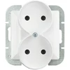 Plastrol Lizdas wtyczkowe podwójne -perła- p/t 2x2p 16a, 250v do systemu ramkowego, balta