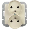 Plastrol Lizdas wtyczkowe podwójne -perła- p/t 2x2p+su 16a, 250v do systemu ramkowego, smėlio spalva