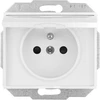 Plastrol Lizdas wtyczkowe pojedyncze p/t, 2p+su, 16a, 250v, bryzgoodporne su klapką (moduł)
